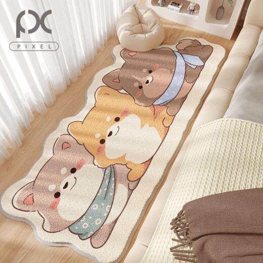 Alfombra de píxeles Maneta de caricatura de la cama sin cuidado frente a la cama Manta de mesa de café grande Mostilla espesada Mat de la cama Cat-14083 90cm*180cm