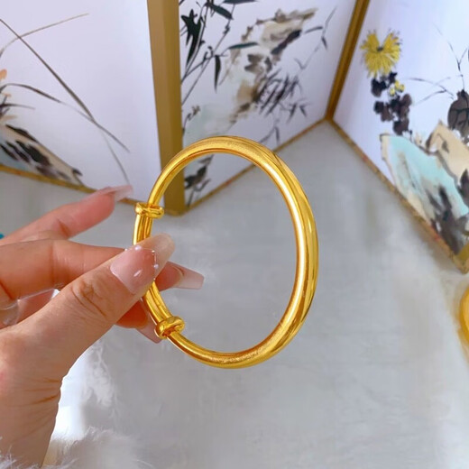 Authentic Fengxiang real gold 18K bracelet for women Hong Kong gold 18K baby's breath bracelet Valentine's Day gift for wife and mother 26g baby's breath bracelet (gives ring)