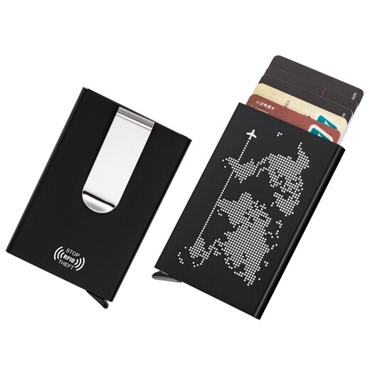 Danemark VanLemm Creative Shielding NFC Signal antivol Brossage RFID Paiement anti-flash Démagnétisation Banque Banque Carte Automatique Carte Box Clip de carte de visite Set Lettrage gratuit Black
