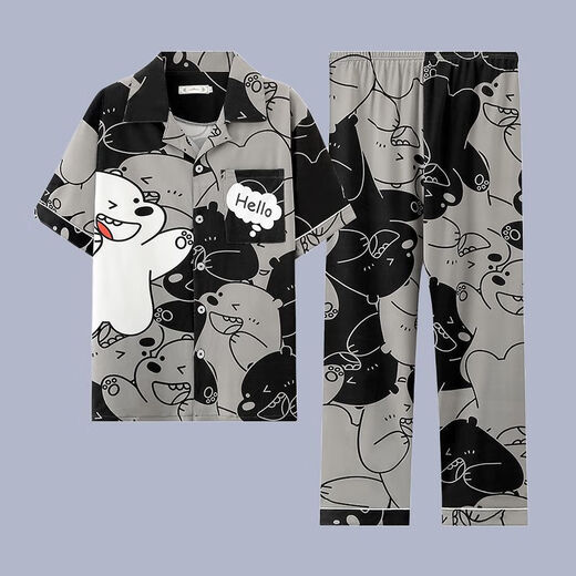 Ttpmer Pajamas Algodón de algodón de verano para hombres Pantalones de manga corta Cárdigan de verano delgada Juvenía de ropa para juventud de gran tamaño G3881 Azul (manga corta) 180 XL [recomendado 120-140Jin [Jin equivale a 0.5 kg]]