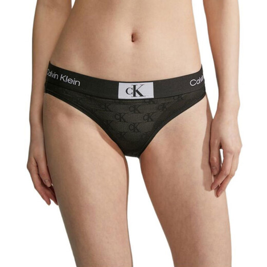 Calvin Klein CK96 Serie SS23 Kleine quadratische Buchstaben dekorative sexy Spitzenbesprechungen für Frauen 1 Streifen schwarzer Anzug (schwarz) 1 Streifen m