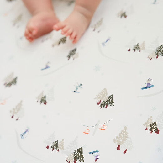 Nest designs baby fitted sheet double layer gauze fitted sheet newborn bedding baby baby children's comforter fitted sheet bamboo cotton stretch-holiday fun S size (132*71cm)