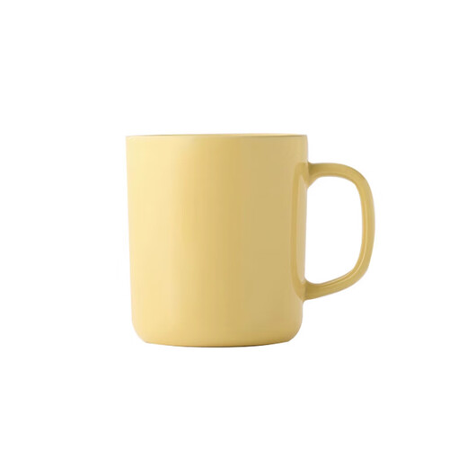MUJI stoneware mug household water mug ceramic mug coffee mug office light yellow 500ml