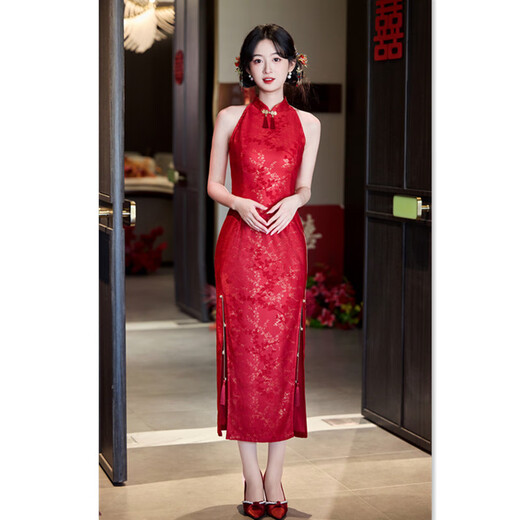 Nuit kui mince en dentelle de cheongsam avec rouge long coul coul