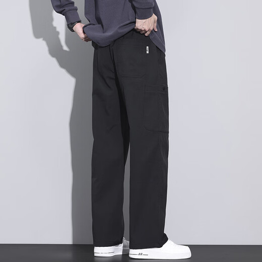 Datei taiping offizielle Website 2025 Frühlings- und Sommer Neue Herren -Casualhose Arbeiten Hose gerade lose breite Beine Z9856 Hellgrau Fn M.