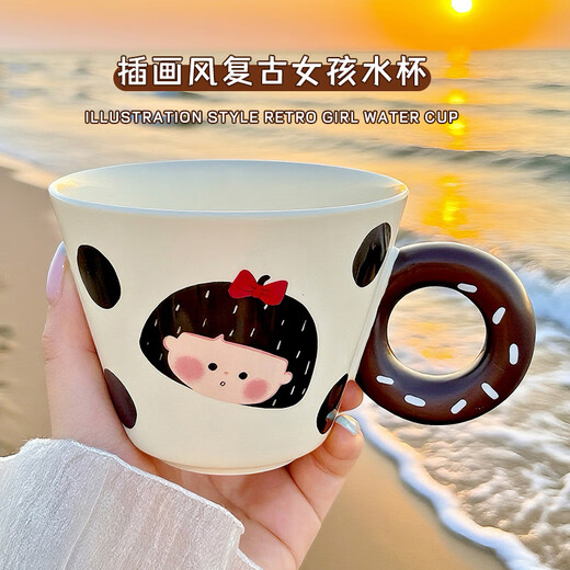 Xibaisheng high-looking cup set for home living room entertaining ceramic cups creative cute drinking cup tea cup coffee cup high-looking 6 cups with rotating cup holder 1824