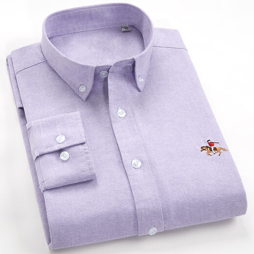 Pang Donglai Sitio web oficial de la tienda insignia de la camisa insignia de Oxford Spring Men's New Long-Long-Long-Sound Camish de color sólido Jóvenes [mangas largas] White A1098 M 38