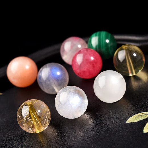 Doroman Natural Citrine Scattered Beads Blue Moonstone Blonde Crystal Rose Glow Sunstone Malachite Single Bead Bracelet Blonde Crystal Approximately 13-13.5mm/1 piece