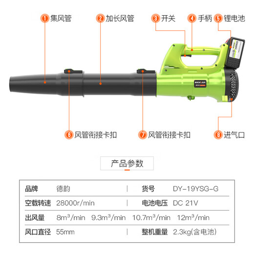 鼓风机大功率工业除尘器吹灰机强力落叶充电吹雪神器机车载吹风机 DY-充电暴风机3888TV两电一充[6
