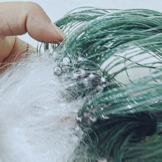 White silk three-layer sunken net, sticky net, green silk net, 100 meters fishing net, crucian carp, carp fishing hanging net, reservoir net, silver carp, 1.5 meters high, 2 fingers, white silk three-layer sunken net, 50 meters long