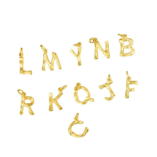 Micro-gift Korean popular 14K gold necklace female personality simple frosted letters plain gold clavicle pendant color gold pendant trendy T