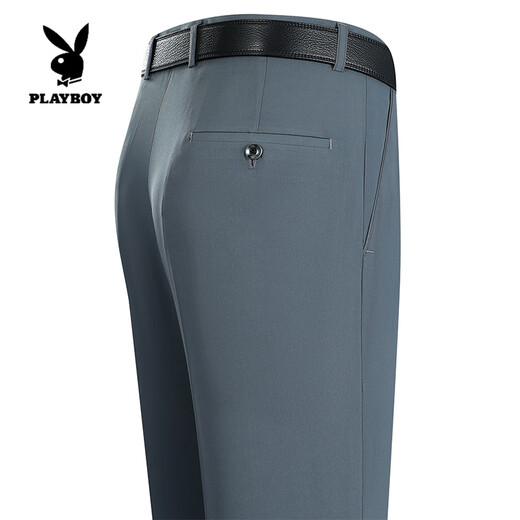 Playboy (Playboy) шелковые брюки шелковые брюки мужской летний стиль тонкий стиль среднего и пожилых брюк. Брюки папы Прямые мужские брюки.