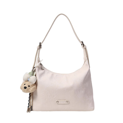 
Nanfeng Chio2nd cream puppy tote bag women's bag portable ladies one-shoulder armpit bag commuting big bag crossbody bag moonlight white [send puppy pendant]
