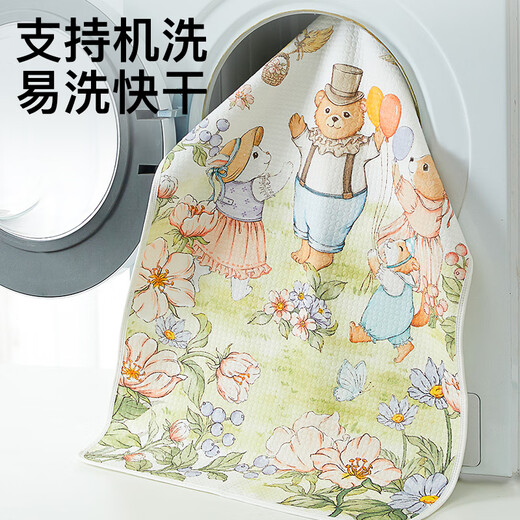 Duoling Kindergarten Baby Nap Diaper Pad Children's Waterproof Washable Summer Crib Mattress Diaper Pad Customized 7A Antibacterial Fabric Forest Party (Autumn and Winter Recommended) 50x70cm