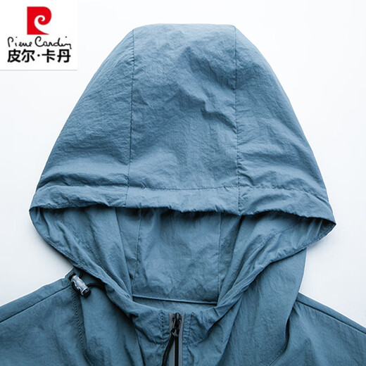 Pierre Cardin Sun Protection Clothes Herren Sommerjacke Kapuze junger und mittleren Outdoor Outdoor Casual Ice Seidenschutz Jacke 9929 Mist M 170 Empfohlen 100-120 Jin [Jin gleich 0,5 kg]