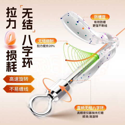 Kawaze's completely knotless main line set has strong pulling force. Heikeng competitive imported fishing line, Taiwan fishing quick lock and tied line set, 5.4 meters, 3 rolls, completely knotless and has a 20% increase in pulling force. No. 2