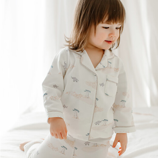 Nest diseña trajes de ropa para el hogar para niños para trajes de ropa para el hogar para niños y niñas para pantalones de mangas largas estiramientos pantalones abiertos pijamas para niños puro algodón-baobab 110 (altura recomendada 100-112 cm)