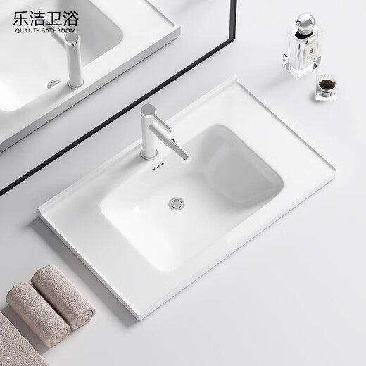 Taichung Basin Semii-eingebettetes Waschbecken integriert Keramik Single Badezimmer Badezimmerschrank-Becken Haushaltswaschbecken 1047 [1010x470]