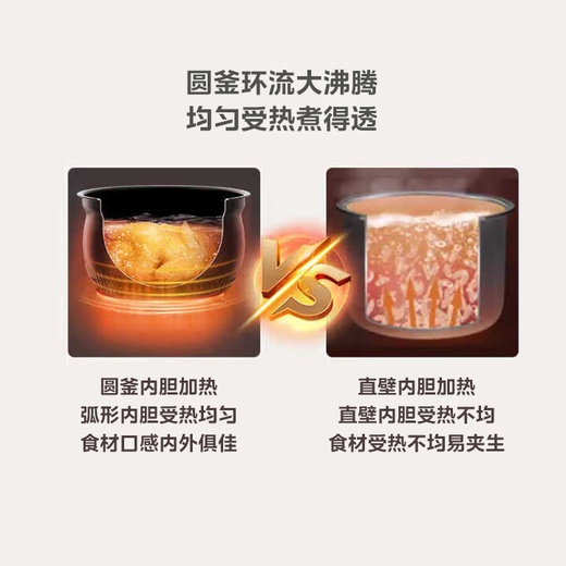 Midea national subsidy ball bladder round kettle electric pressure cooker double bladder fully automatic smart reservation rice cooker pressure cooker for 4-6 people household soup and stew YL50Easy203