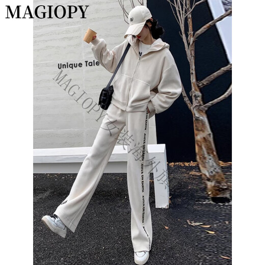 Magiopy International Luxury High-End Brand Fashion Brand Loak Casual Sports Set Women's Women's Spring Fashion Age Spring Fashion, снижающий топ для погладьте + брюки XS (80-95JIN [JIN равно 0,5 кг]))
