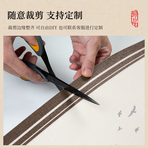 优观中式金黄色风水入户门地垫pvc免擦洗进门口玄关防滑耐脏脚垫地毯 百福具臻-金色-12159 60x90cm皮革加厚款5MM