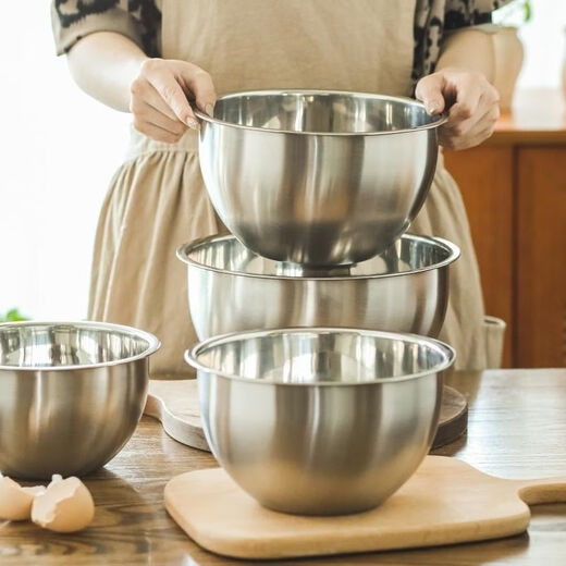 Hanboko food-grade stainless steel egg beater bowl, special for baking, splash-proof whipping cream kitchen household cake mixing bowl, professional egg beater bowl