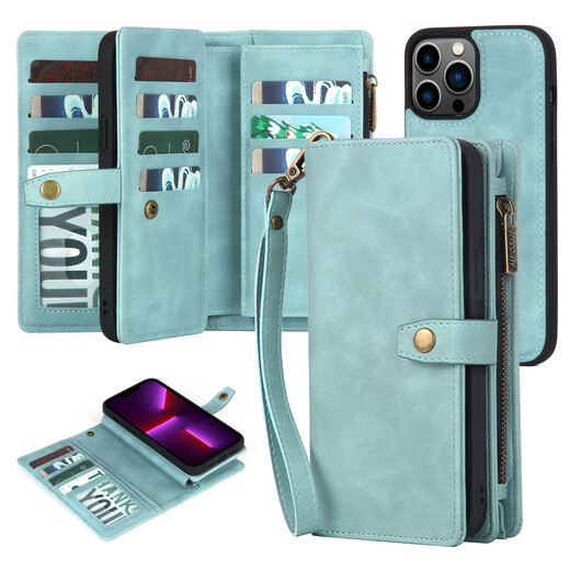 Optimales iPhone 15 Mobiltelefonhülle Multifunktionales Mobiltelefongehäuse Apple 14 Brieftasche Mobiltelefon Hülle IP16 Flip Black iPhone 16