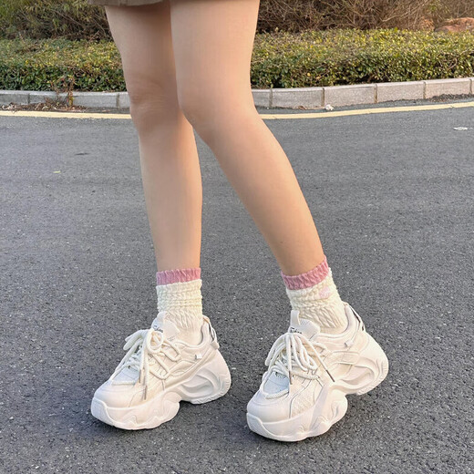 Red Dragonfly Daddy Shoes for Women 2025 Spring and Summer gruesas espesas zapatillas para mujeres para mujeres y zapatos casuales versátiles zapatos blancos pequeños fb9905 beige malla estilo 39