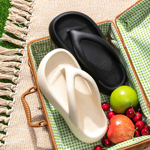 Les tabourets de tabourets épais se sent les tongs à semelles épaisses pour les femmes en été 2025 nouvelles chaussures de plage non glissantes et sandales des pieds pour les femmes portant l'extérieur du blanc [Eva Super-Sced 14101] 7 cm Hauteur Augmentation 36-37 [Convient pour les tailles 35-36]