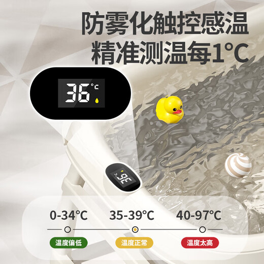 儿童洗澡桶宝宝泡澡桶小孩浴盆折叠游泳可坐躺家用大号婴儿沐浴桶 不感温灰色大号