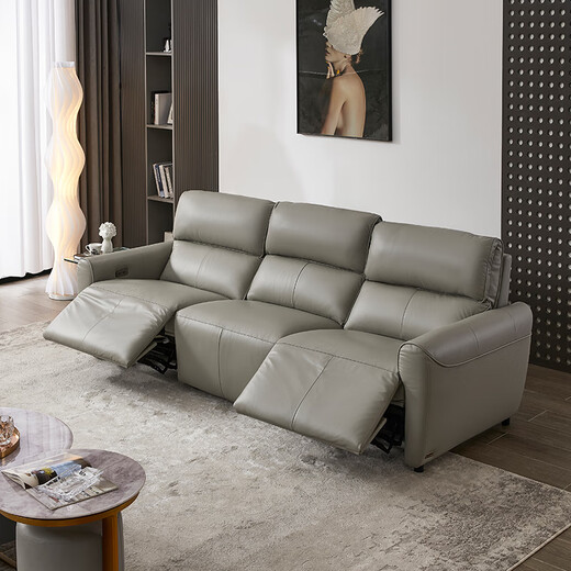 Zhihuashi First Class Zero-Back Wall Direct-Check Large Living Room Top-Level Cowhide Electric Function Sofa 12189 1-Seater Sofa
