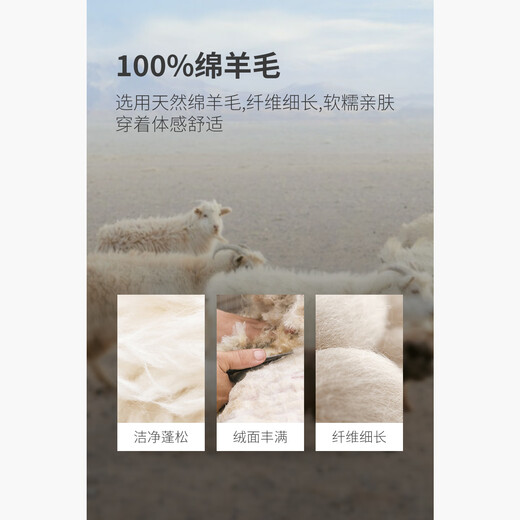 HECHTER 100% wool men's round neck wool sweater solid color skin-friendly, comfortable, warm and versatile sweater for men off-white - hot selling color M