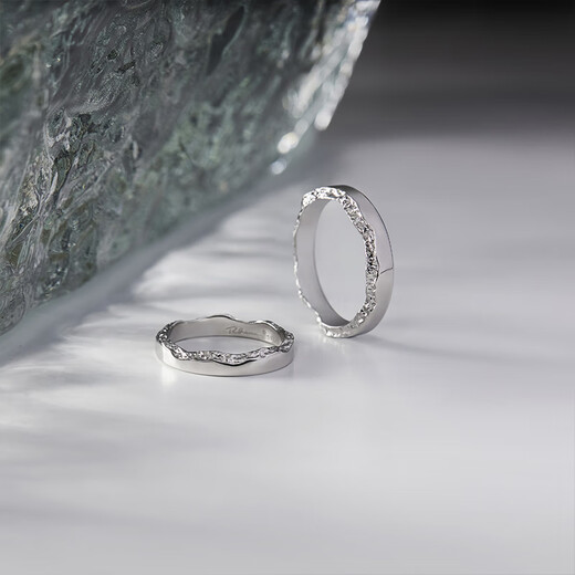 RHODON Glimmer Couple Rings A pair of high-end plain rings for male and female students, tail rings, engraving gifts, closed sterling silver rings, women's + men's (one pair), please note the size when ordering
