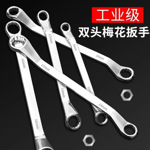 史丹利（STANLEY）梅花扳手双头加长两用镜面抛光扳手内六角镀铬梅花汽修扳手大全套 双梅花扳27-30