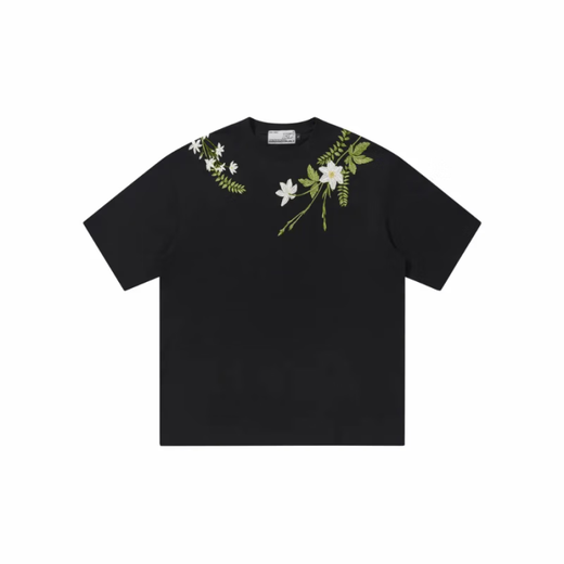 Camiseta de algodón pesado de algodón pesado de algodón pesado de cuello redondo de alfabeto dura y cruel americano