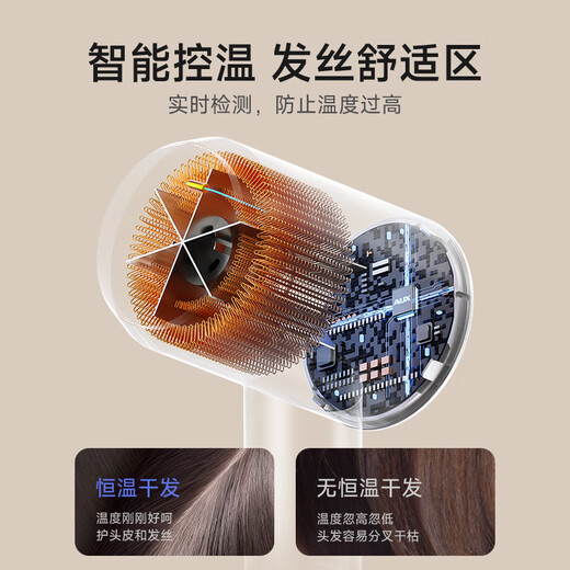 Oaks (AUX) hair dryer household 2400W high-speed electric wind blowing negative ion hair dryer travel portable hair dryer hair dryer for men and women does not hurt the hair dryer blue gray