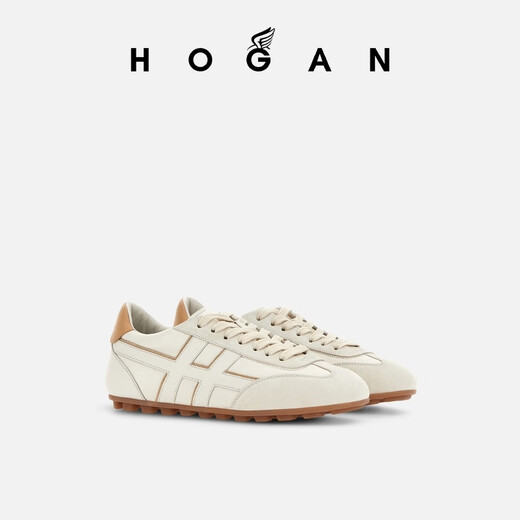 HOGAN女鞋新品Runner系列H693时尚复古舒适休闲鞋单鞋 白/棕尾 36