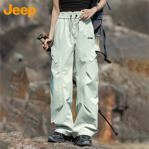 Jeep (JEEP) casual pants for men and women, autumn and winter loose work pants, three-in-one Teflon men's pants, starry night gray-single pants XL