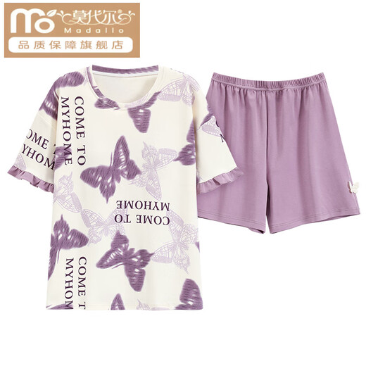 
Modal women's short-sleeved pajamas set for summer cotton thin large-size summer home clothes can be worn outside for casual spring and autumn cartoon GXT6636 M (recommended 75-95 Jin [Jin equals 0.5 kg])