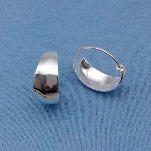 NXO Real Silver 9999 Sterling Silver Earrings for Women Classic Versatile Glossy Silver Earrings Real Silver Glossy Double Earrings 2.36g