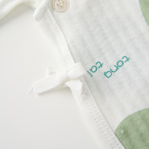 Tongtai (TONGTAI) baby short-sleeved half-back summer cotton clothes newborn baby monk clothes full-month clothes jacquard green 59cm