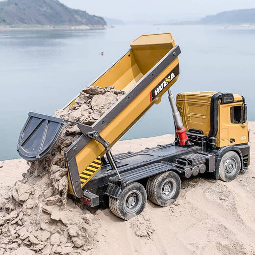Camion à benne basculante Zhouge Mine Grande télécommande camion alliage Tamion à benne basculante Véhicule de charge de chargement de véhicule électrique pour enfants à 10 canaux + 2000 mAh durée de vie de batterie + service de maintenance gratuite