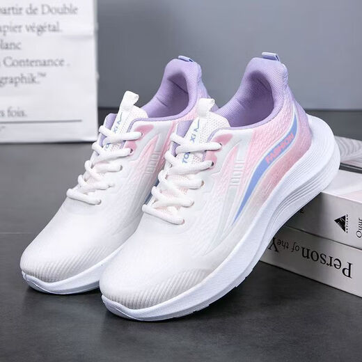 
Breathable women's shoes 2025 new sports shoes mesh soft sole casual shock absorption gradient lightweight running student 983[pink] 38