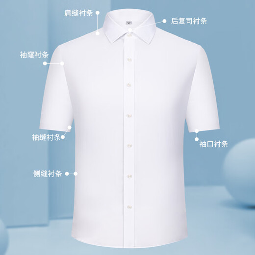 恒源祥100%纯棉格子衬衫男短袖免烫2025夏季商务休闲男士全棉半袖衬衣男 短袖DX6630 星星 (新升级DP成衣 38 165 [体重100斤-125斤]