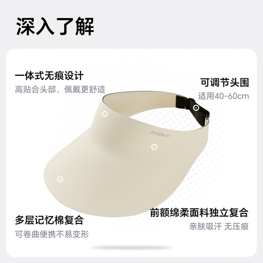 MISSION UV sun protection hat women's sun hat sun hat empty top hat summer sports running anti-UV seamless one-piece hat for women