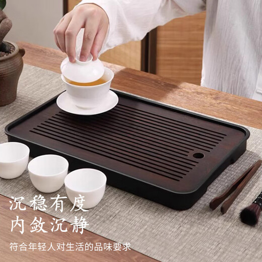 Home Easy Bamboo Small Tea Table Tea Tray Kung Fu Tea Set Tea Ceremony Accessories Small Tray Simple Water Storage Drainage Tea Tray Large