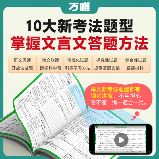2026万唯中考初中文言文完全解读语文专项训练初一初二初三八九七年级初中必背古诗词和文言文全解一本通阅读练习训练万维旗舰店 文言文完全解读-全面讲解+检测练习