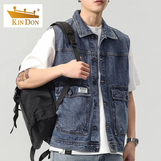 Veste en jean pour hommes de bouclier doré