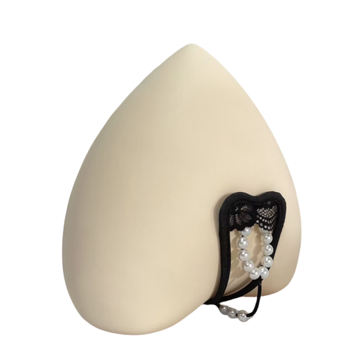 Banfishi Men's C-line Pants Lace Pearl Decorated Hollow Invisible Flirting U-Shaped T-Pants One Size Black One Size (80-180Jin Jin is equal to 0.5kg)