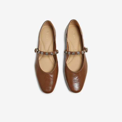 Meilleur film [ye yiqian même style] 25 automne Marizhen rétro Light Mouth Chaussures féminines BN756CQ5 Brown 37